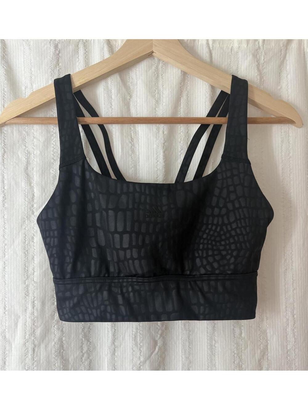 Adidas Aeroready Black Alligator Sports Bra Top Size XS NWOT